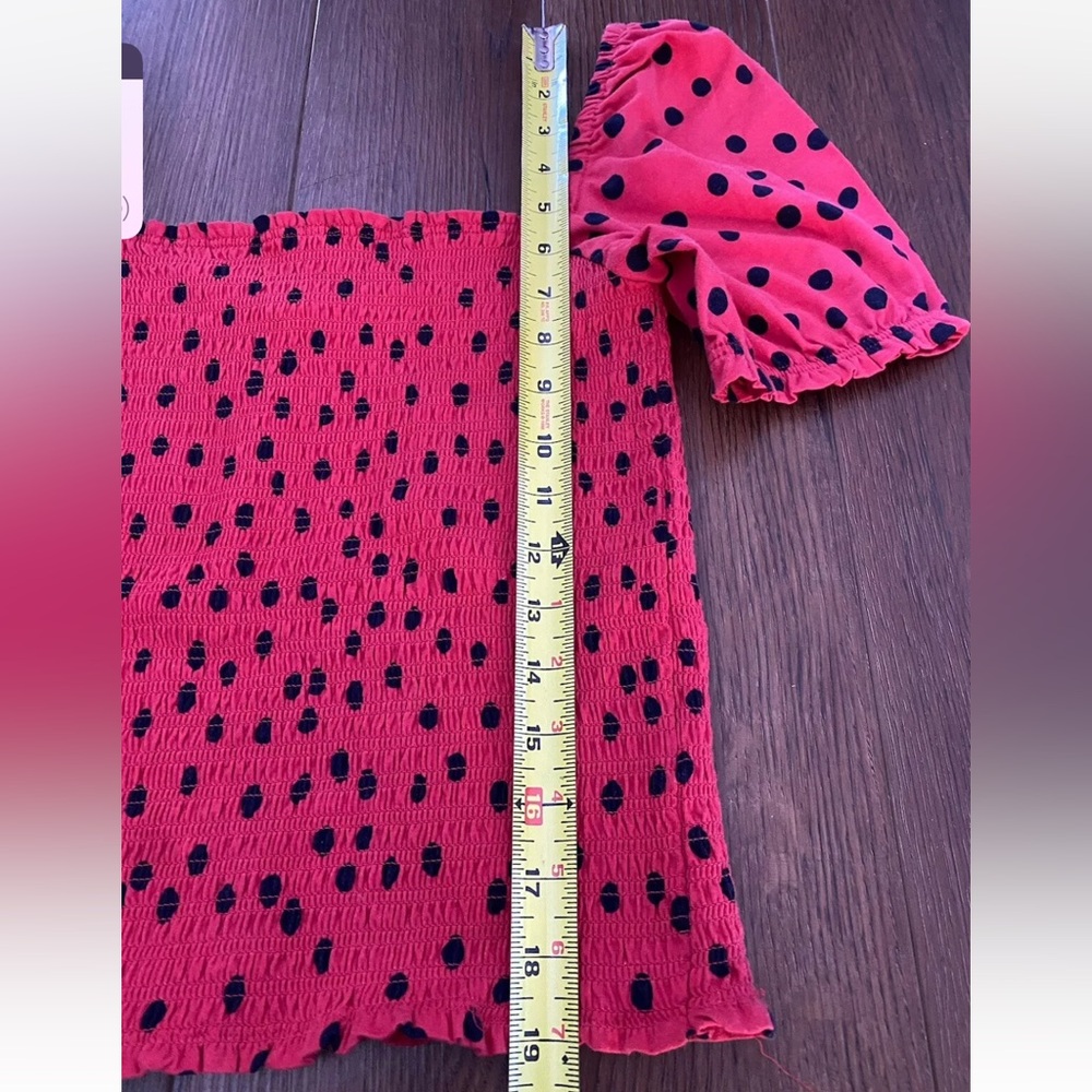 Anthropologie Dolan Left Coast Smocked Puff-Sleeved Top Red Size XS Women’s - Picture 13 of 16
